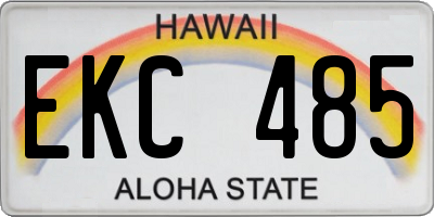 HI license plate EKC485