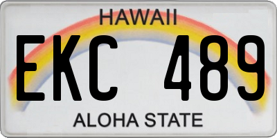 HI license plate EKC489