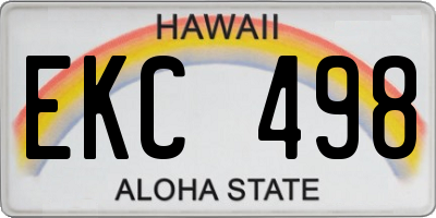 HI license plate EKC498