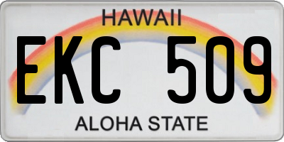 HI license plate EKC509