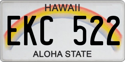 HI license plate EKC522