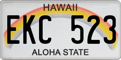 HI license plate EKC523