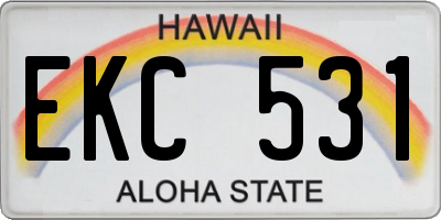HI license plate EKC531