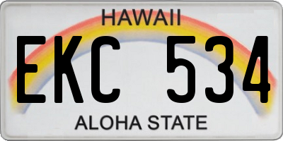 HI license plate EKC534