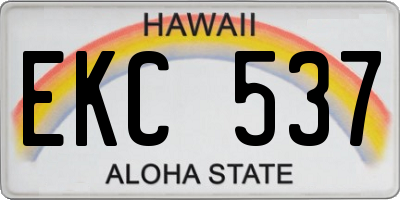 HI license plate EKC537