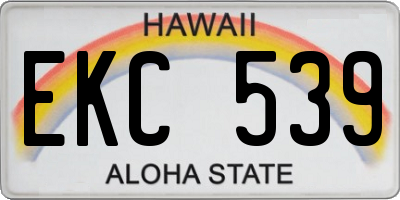 HI license plate EKC539