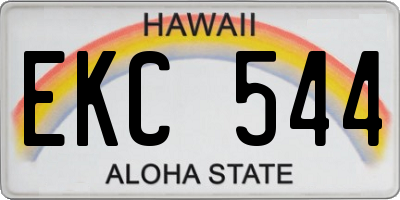 HI license plate EKC544