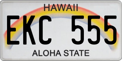 HI license plate EKC555