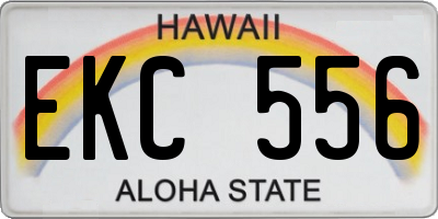 HI license plate EKC556