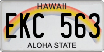 HI license plate EKC563