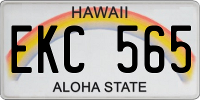 HI license plate EKC565