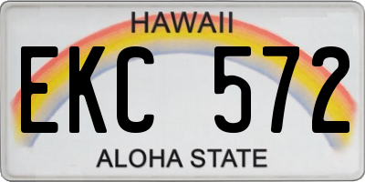 HI license plate EKC572