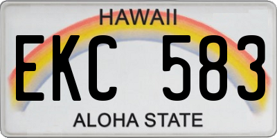 HI license plate EKC583
