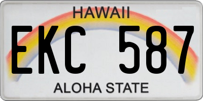 HI license plate EKC587