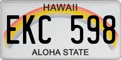HI license plate EKC598