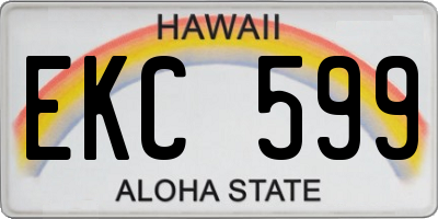 HI license plate EKC599