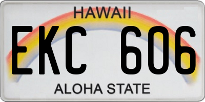 HI license plate EKC606
