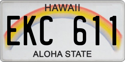HI license plate EKC611