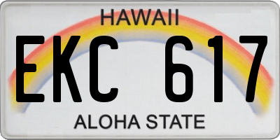 HI license plate EKC617