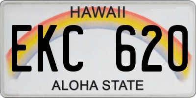 HI license plate EKC620