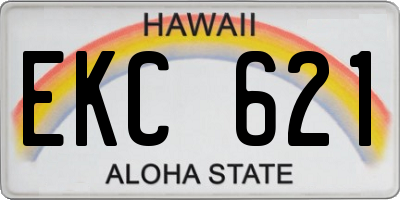 HI license plate EKC621
