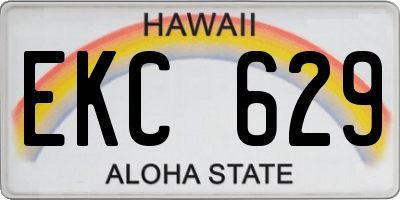 HI license plate EKC629