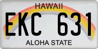 HI license plate EKC631