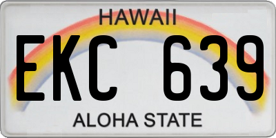 HI license plate EKC639