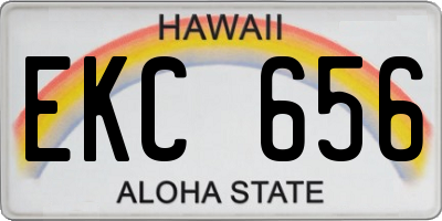HI license plate EKC656