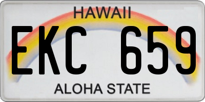 HI license plate EKC659