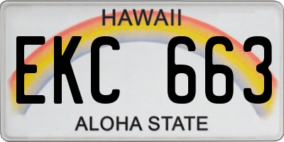 HI license plate EKC663