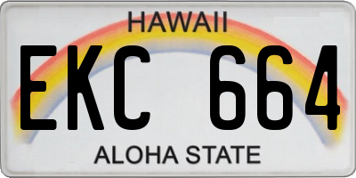 HI license plate EKC664