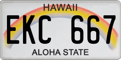 HI license plate EKC667