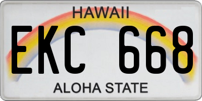 HI license plate EKC668