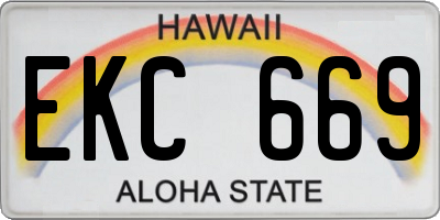 HI license plate EKC669