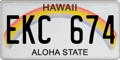 HI license plate EKC674