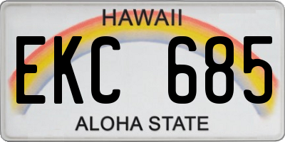 HI license plate EKC685