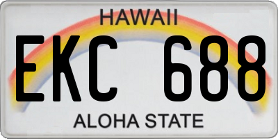 HI license plate EKC688