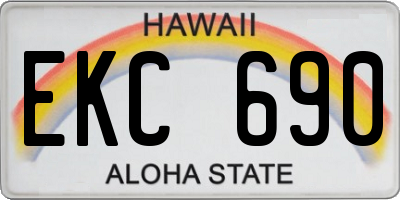 HI license plate EKC690