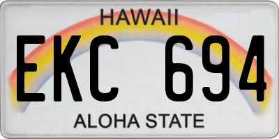 HI license plate EKC694