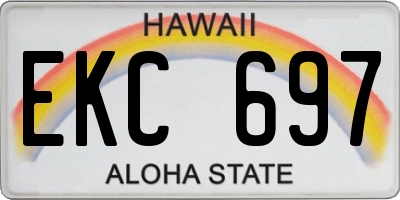 HI license plate EKC697