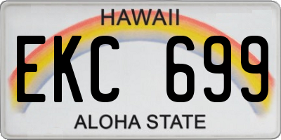 HI license plate EKC699