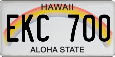 HI license plate EKC700