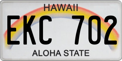 HI license plate EKC702