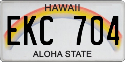 HI license plate EKC704
