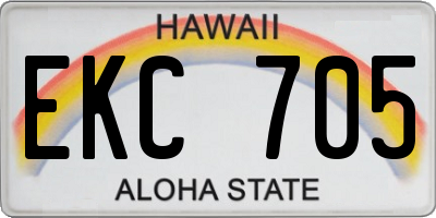 HI license plate EKC705