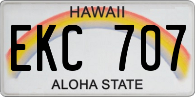 HI license plate EKC707