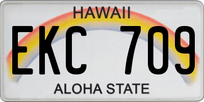 HI license plate EKC709