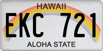 HI license plate EKC721