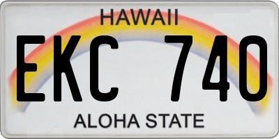 HI license plate EKC740